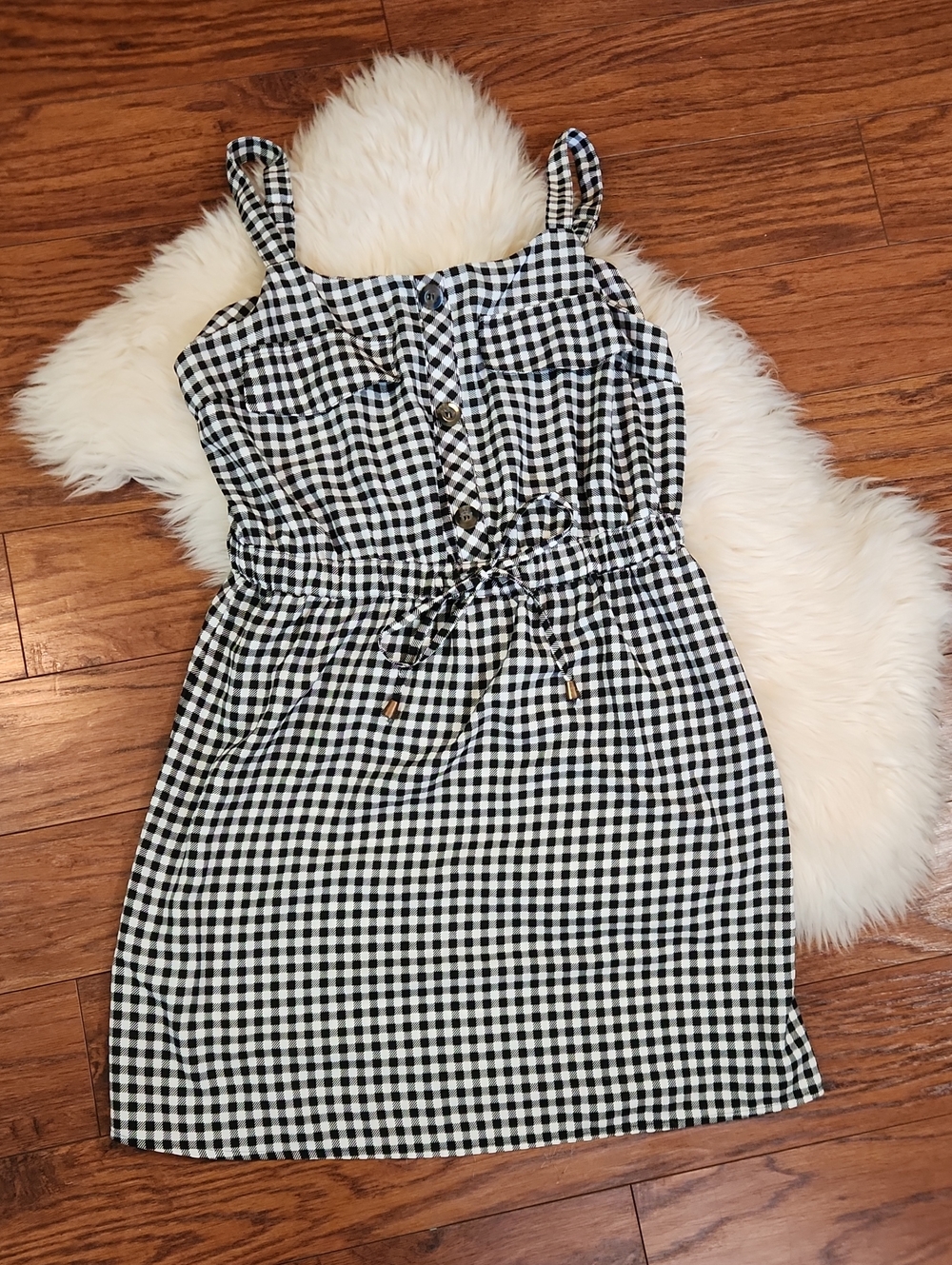 A Hint Of Blush Black & White Gingham Mini Dress